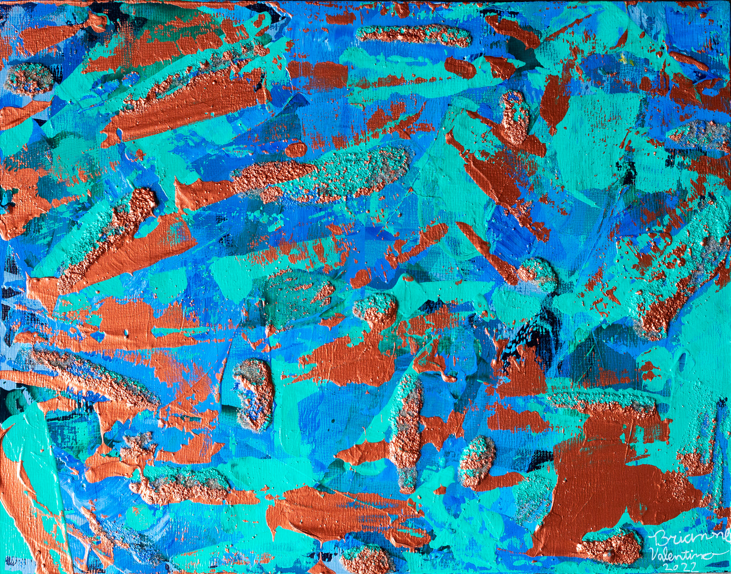 Sandy Shores 2- A Textured Mixed Media Painting with Real Sand and Blue Hues | 12x15 Inches