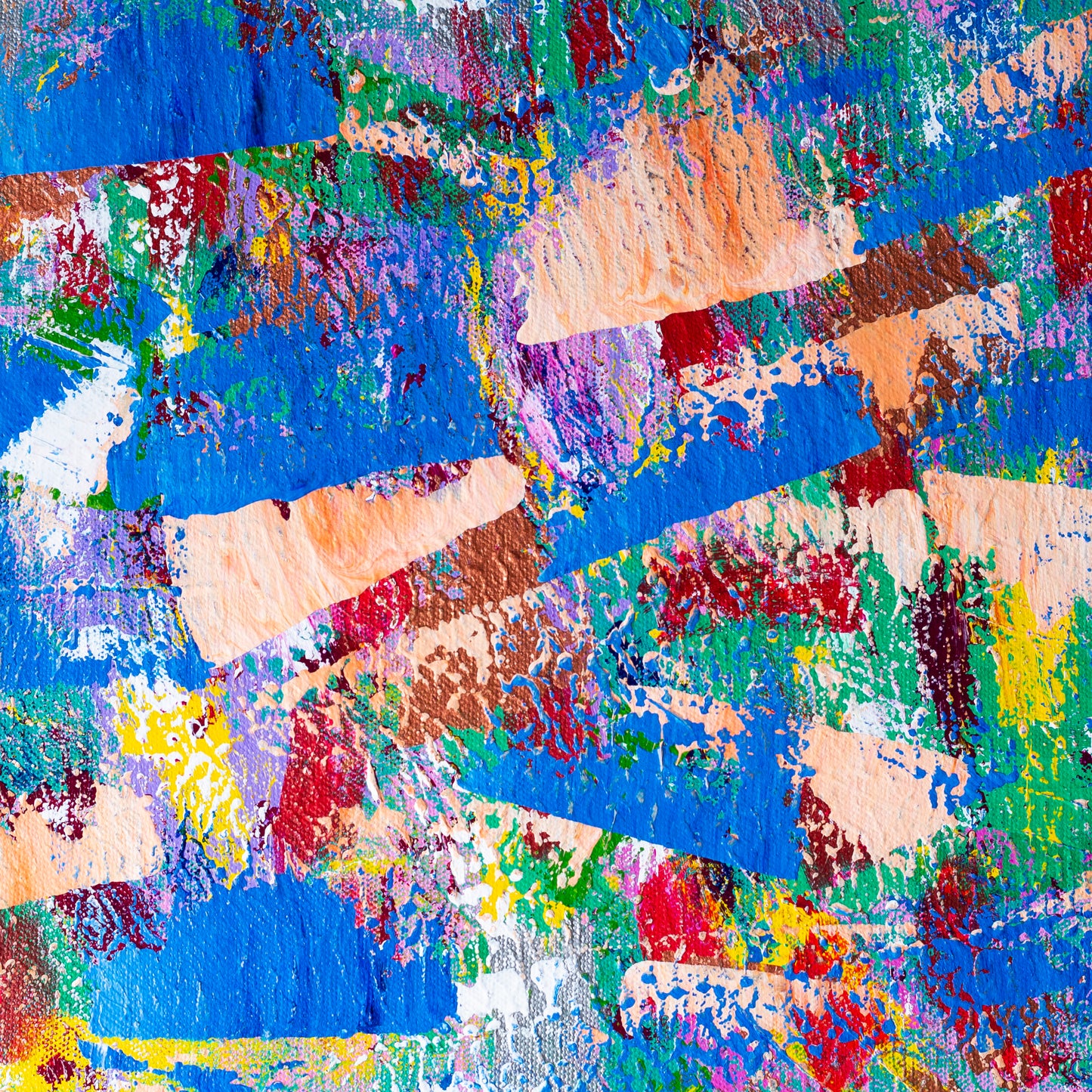 Gratitude β Colorful Layered Abstract Painting | 12x12 Inches