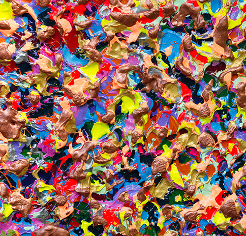 Golden Shimmers – 3D Textured Abstract Painting | 6x6 Inches