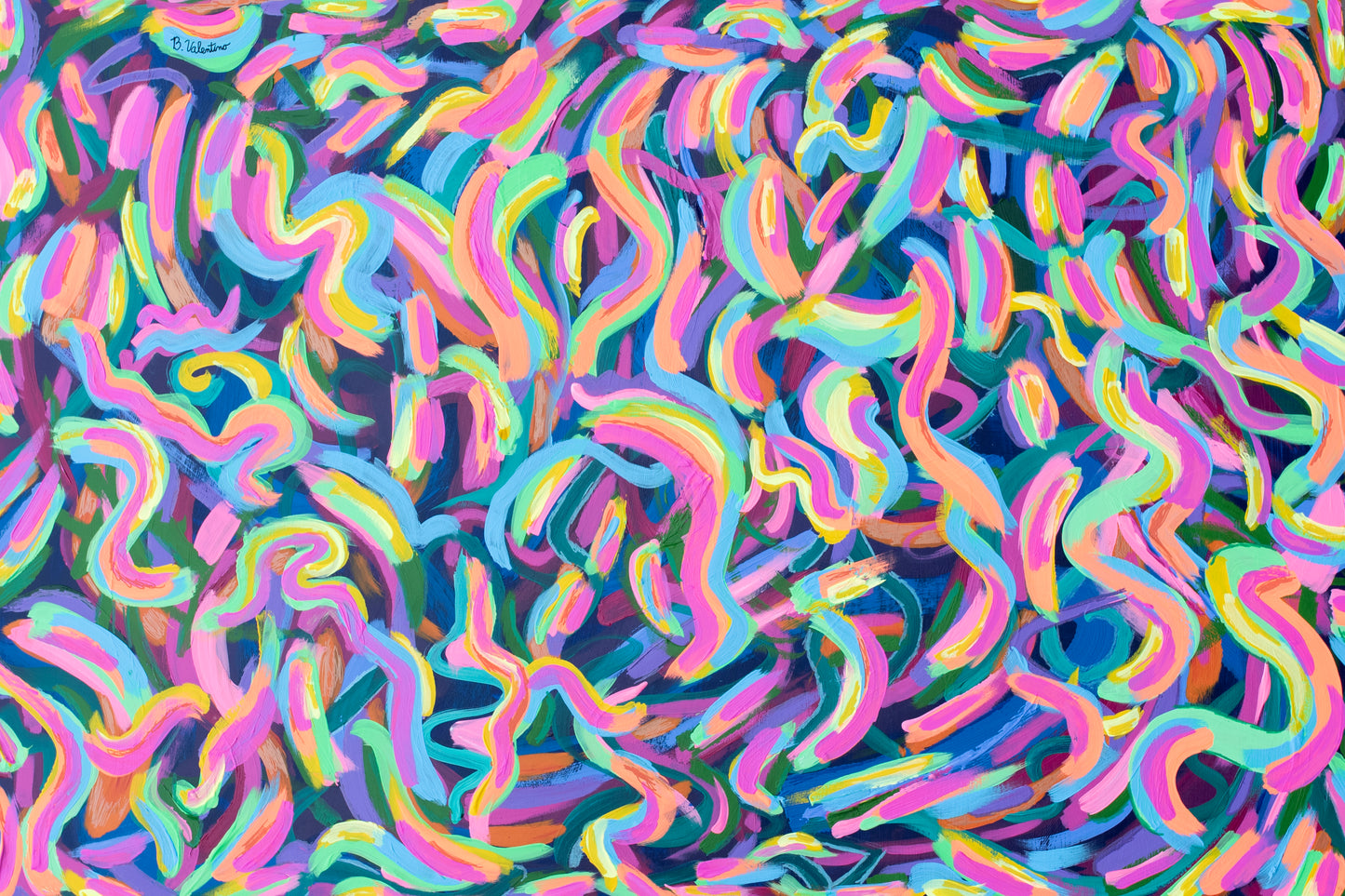 🤝 Teamwork – Collaborative Abstract Painting | 24x36 Inches