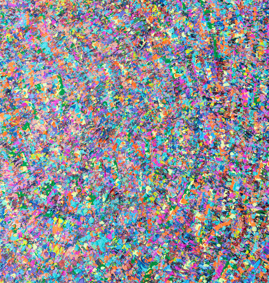 Bright Breeze" – A Textured 30x30-Inch Multicolored Abstract Painting