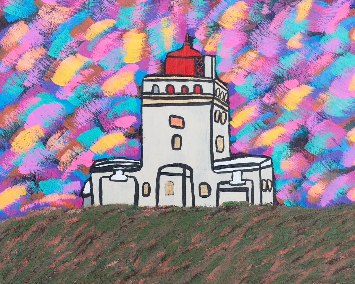 Dyrholaey Lighthouse | 11 1/2 x 9 1/2 inches | Acrylic on canvas