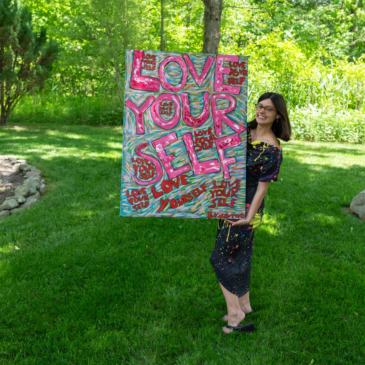 Love Yourself – Empowering Abstract Painting | 30x40 Inches