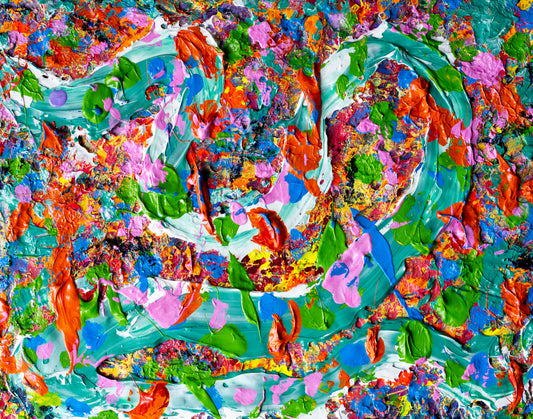 Conflicting Feelings – Layered 3D Abstract Painting | 12 1/2 x 15 1/2 Inches