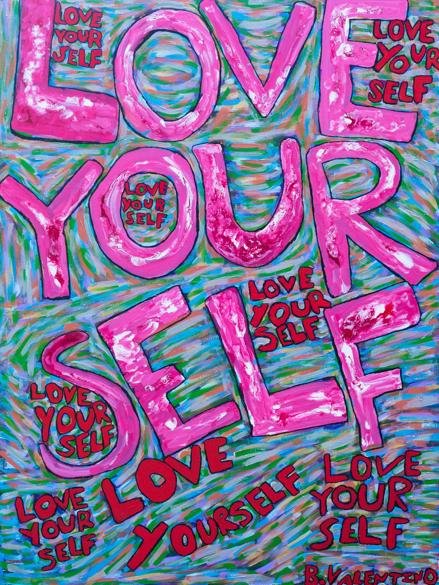 Love Yourself – Empowering Abstract Painting | 30x40 Inches