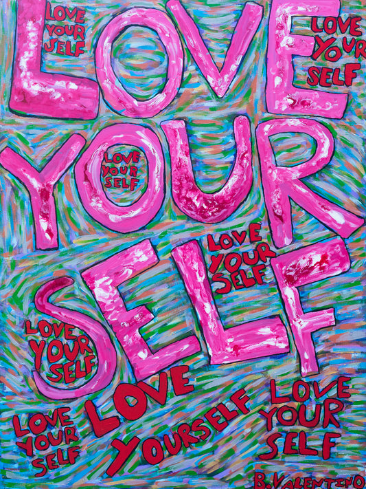 Love Yourself – Empowering Abstract Painting | 30x40 Inches