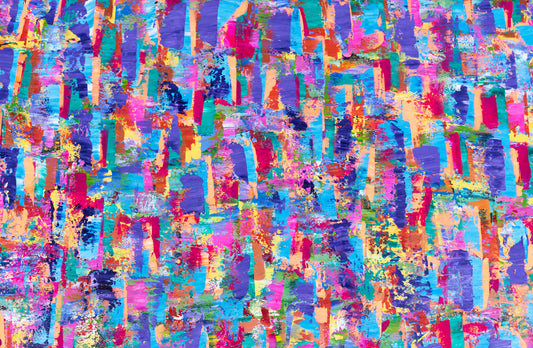 Neon Parade – Large Layered Abstract Painting | 24x36 Inches