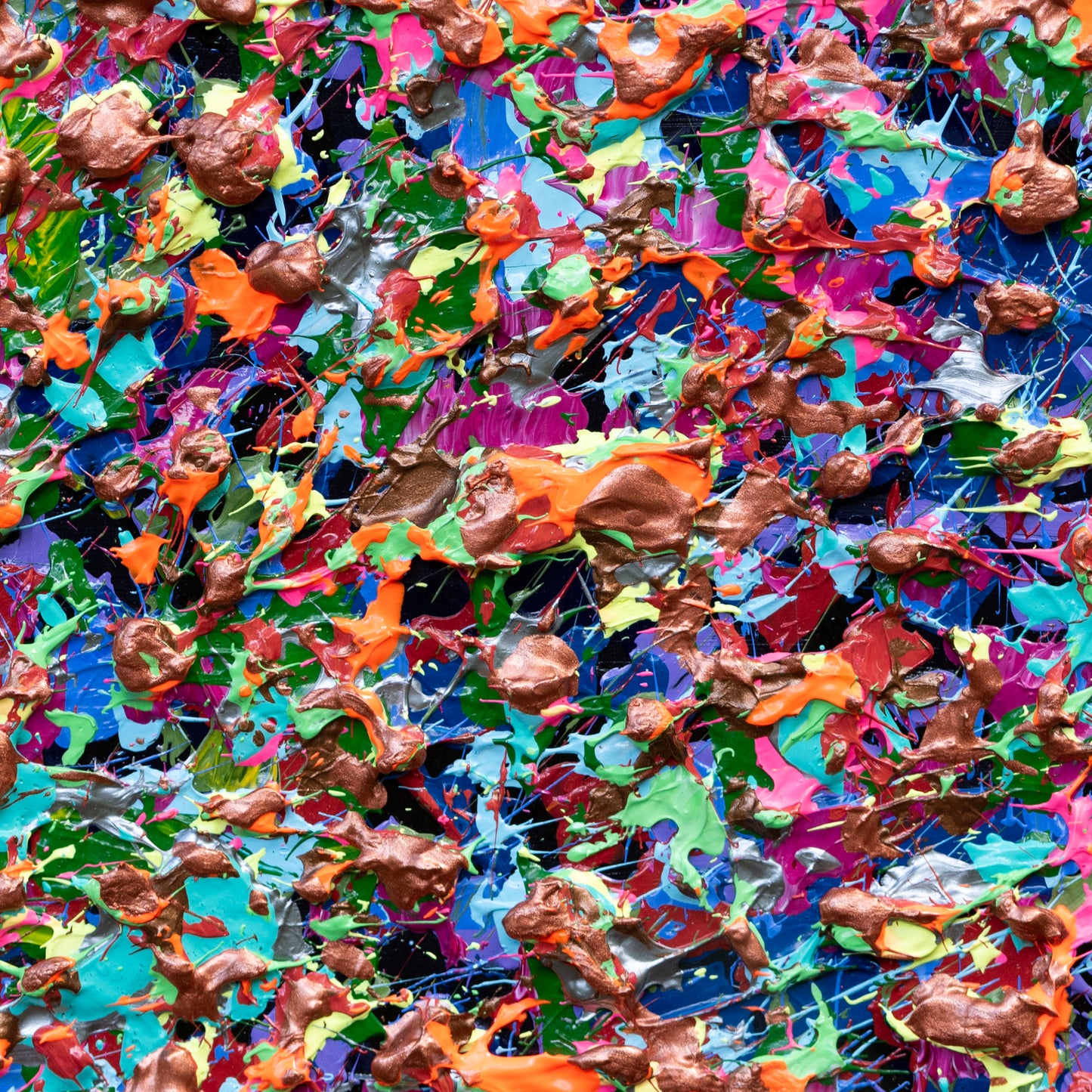 Color Pop – Highly Textured Abstract Painting | 6x6 Inches