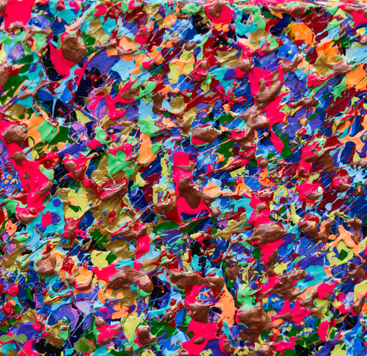 Colorful Splatters – 3D Abstract Mini Painting | 6x6 Inches