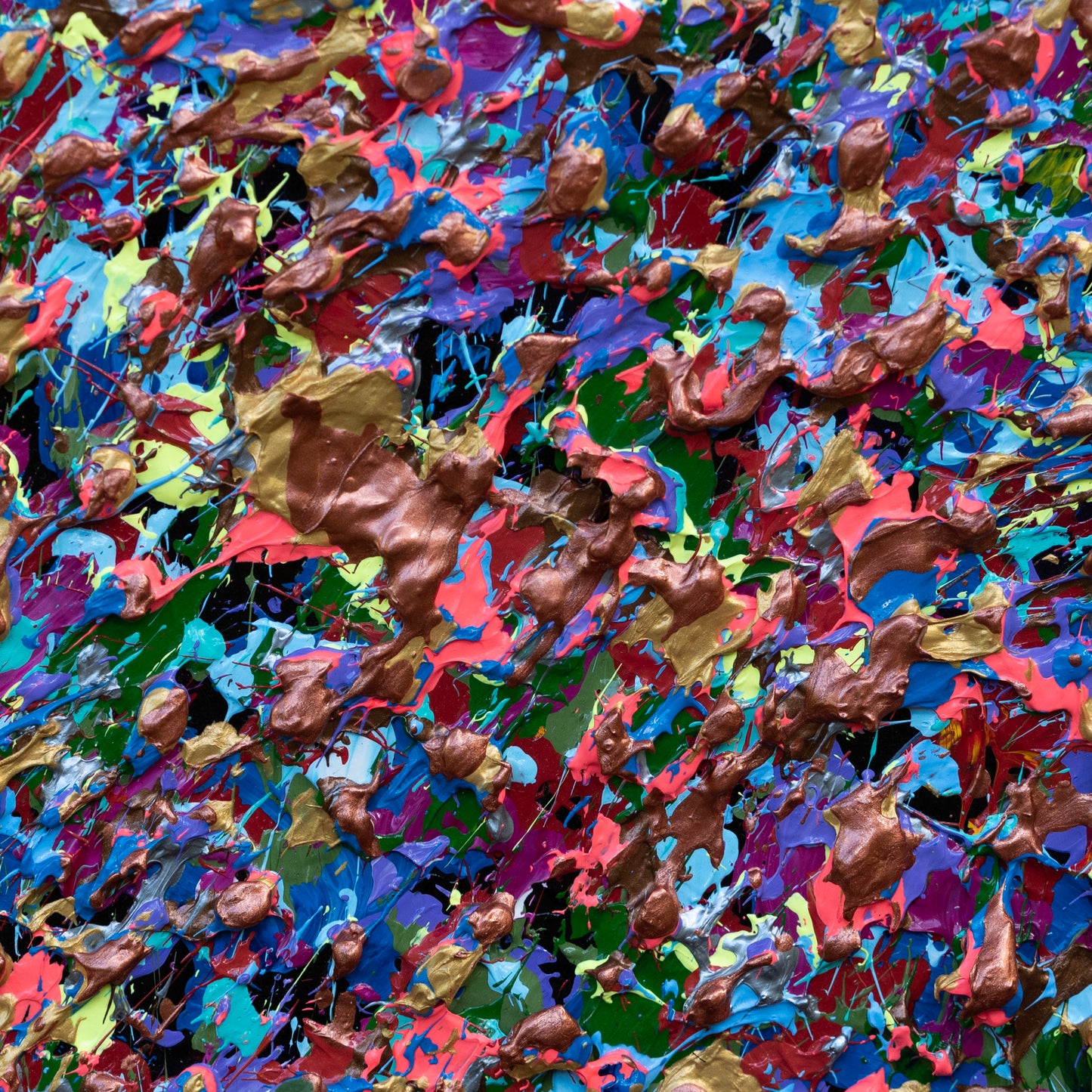 Copper Delight – Metallic 3D Abstract Painting | 6x6 Inches