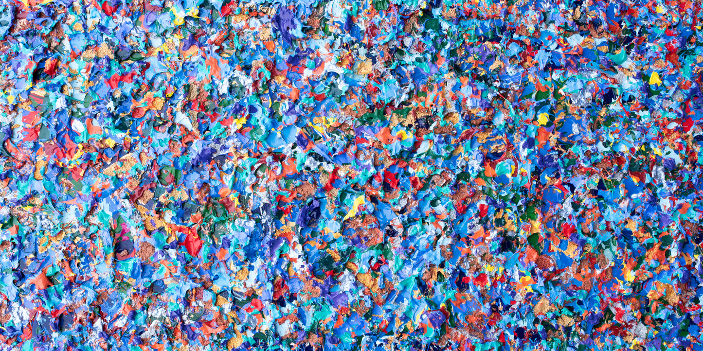 Coral Confetti – Textured Coastal-Inspired Artwork | 12x24 Inches