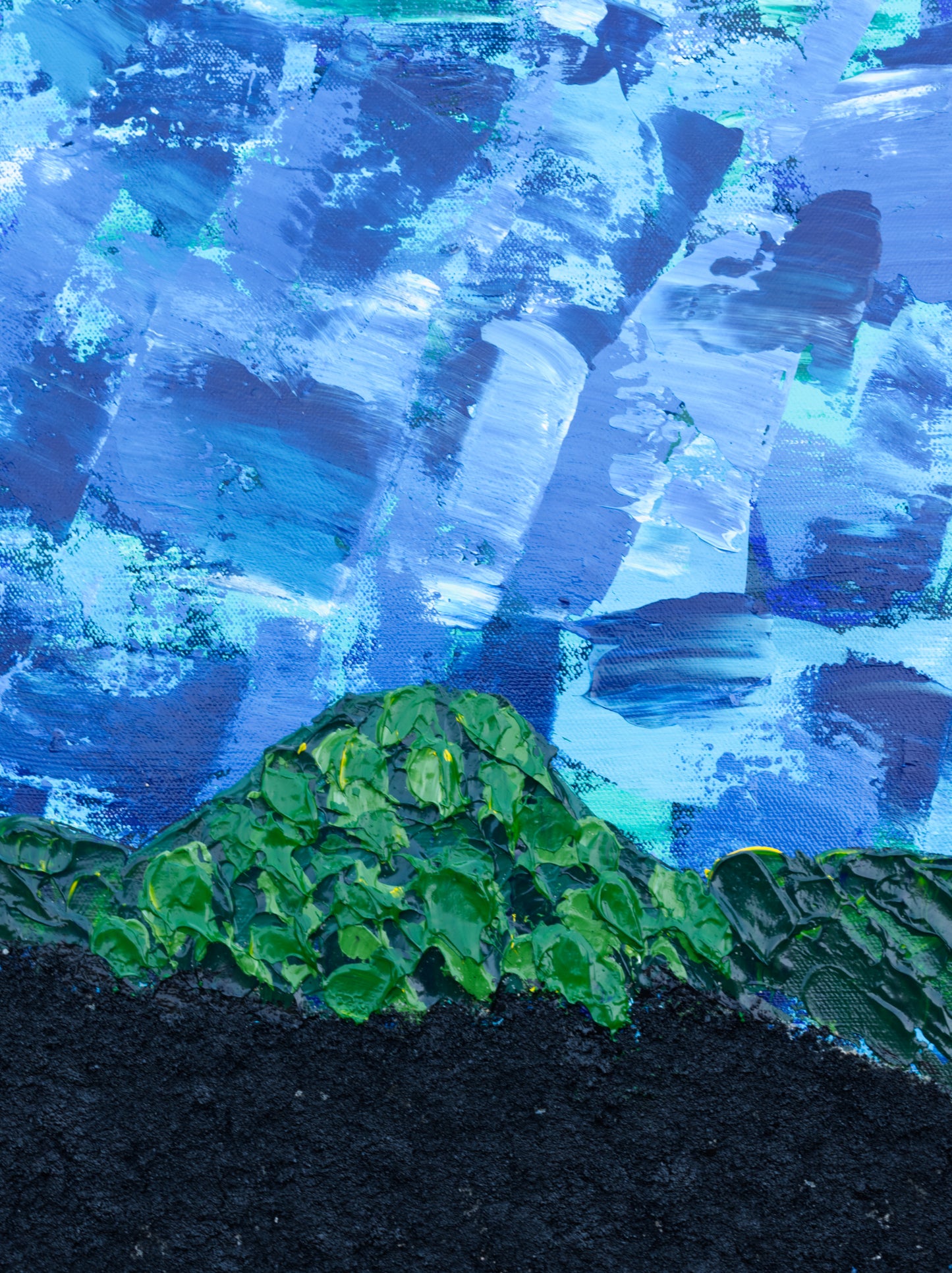 "Icelandic Dreams" – A Textured Mixed Media Artwork Inspired by Iceland | 13 1/2 x 17 1/2 Inches