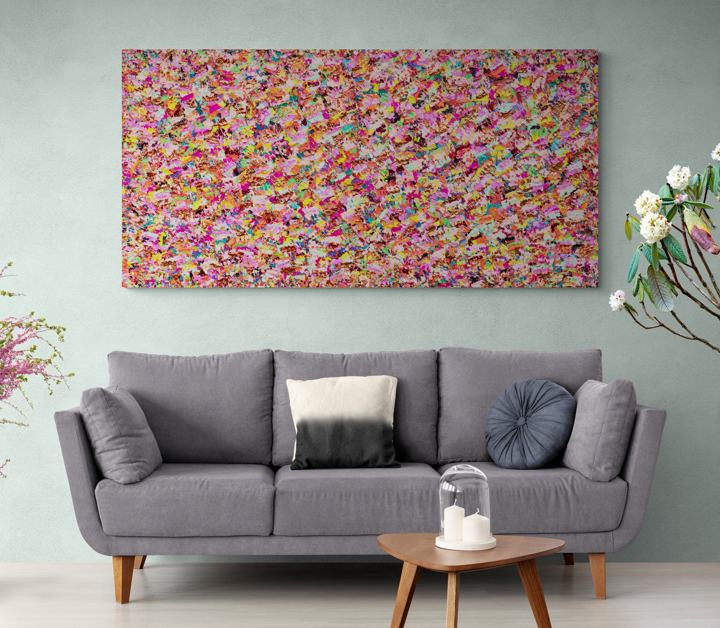Electric Feelings-Large Abstract Painting- 36x72