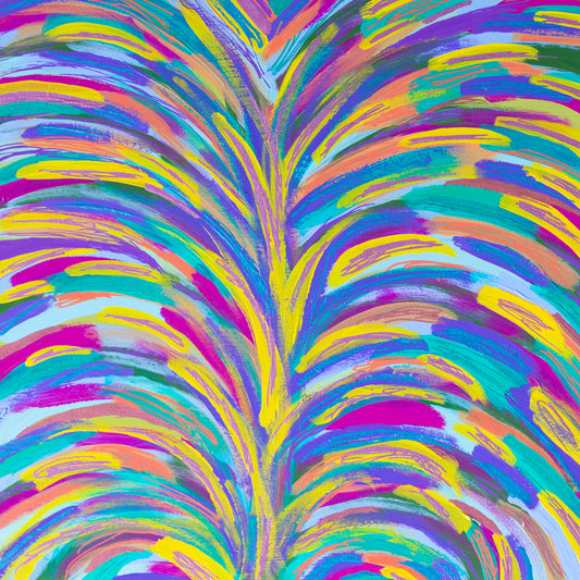 Plant Dreams – Fine Detail Abstract Painting | 6x6 Inches