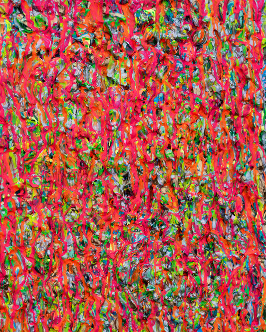 Rainy Paradise – 3D Sculptural Abstract Painting | 17 1/2 x 21 1/2 Inches