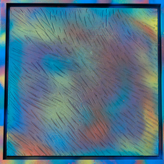 Spray Haze – Textured Abstract Painting | 13 1/2 x 13 1/2 Inches