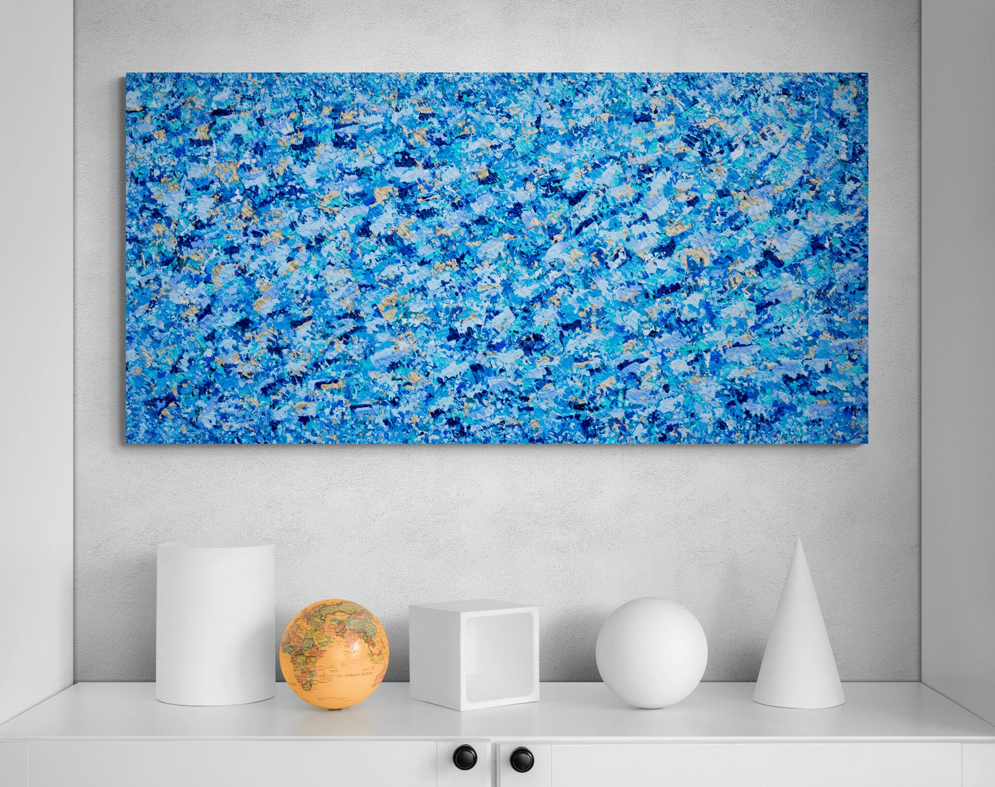 Dreams of Blue- Large Abstract Painting- 36x72 inches – Brianne